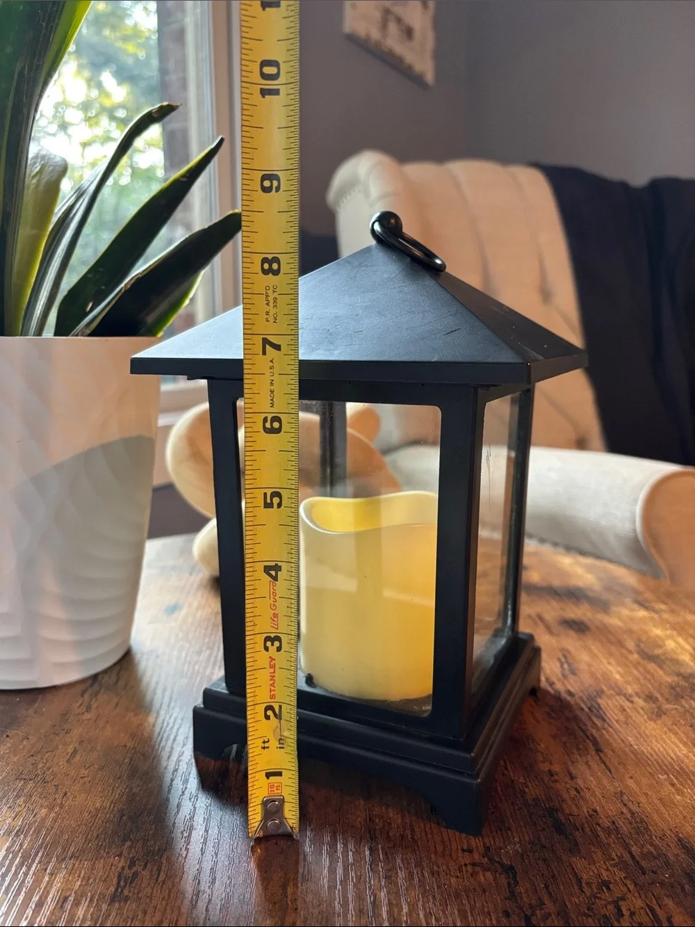 Black Lantern with Yellow LED Candle - Home Accents